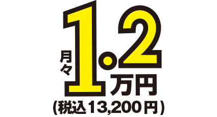 月額1.2万円～税込13,200円